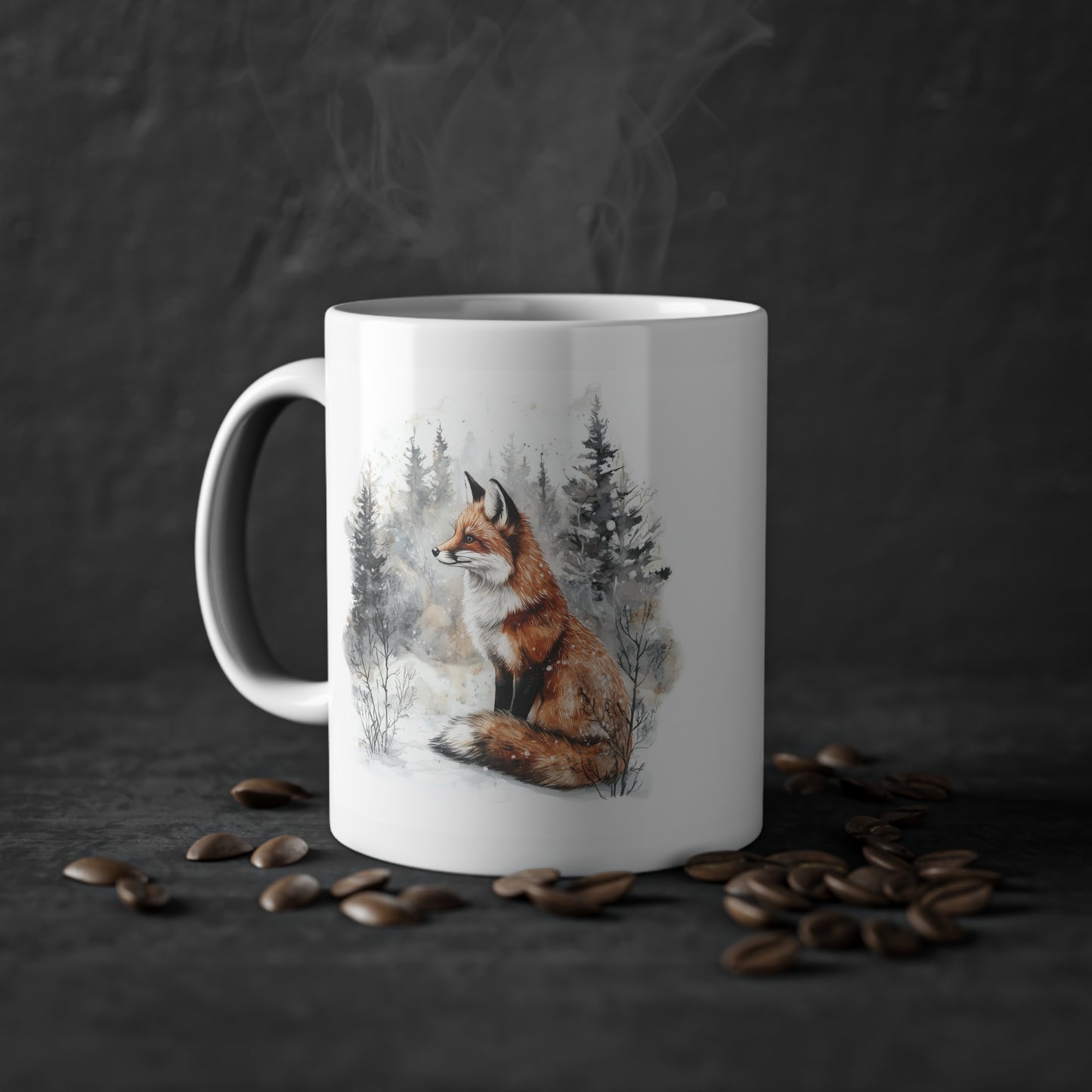 "Fuchs im Winter" Keramik Tasse - Design von SimpleLore