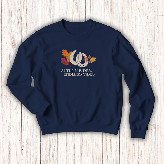 "Herbst Ritt" Baumwoll Pullover mit Hufeisen Motiv