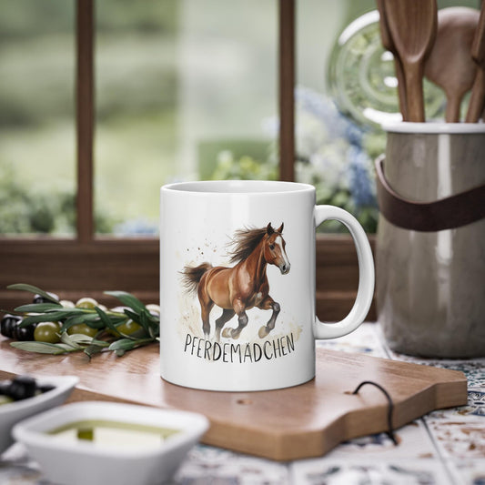 "Pferdemädchen" Keramik Tasse - Design von SimpleLore